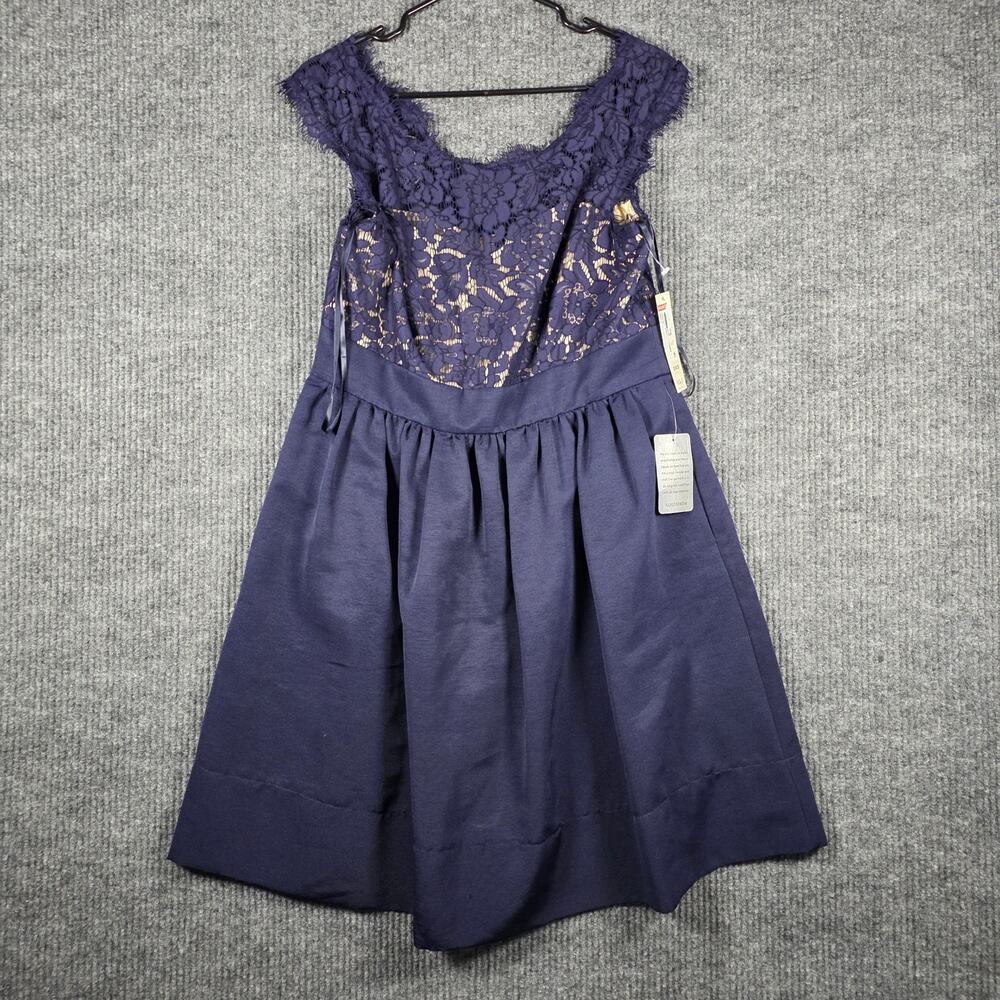 Eliza J Purple‎ Lace Fit Flare Dress Size 14 Sleeveless Party Cocktail